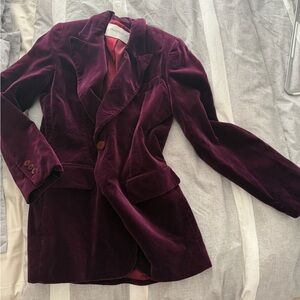 Hugo Buscatti Velvet Blazer in Ruby burgundy size 8